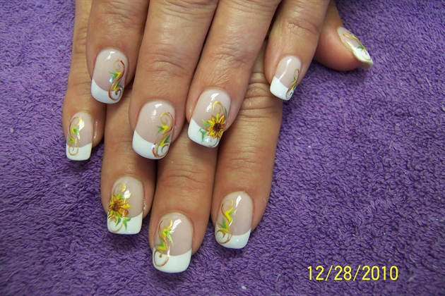 Sunflower French Tip Nails - wide 4