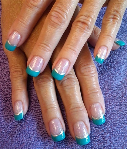teal lined silver french