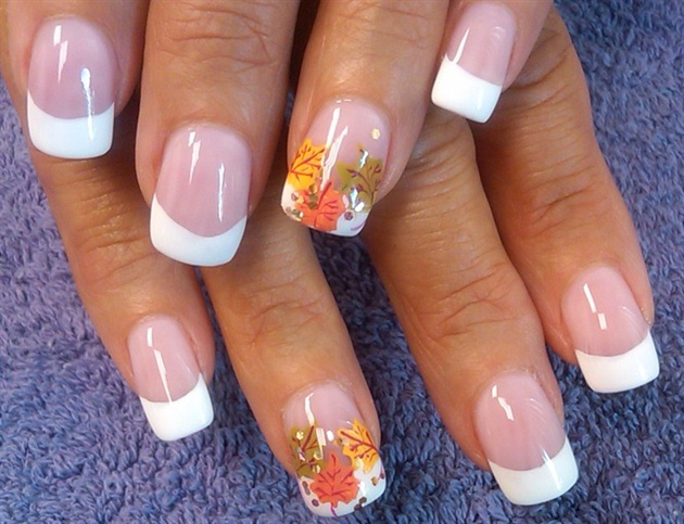 fall leaf french  Nail Art Gallery