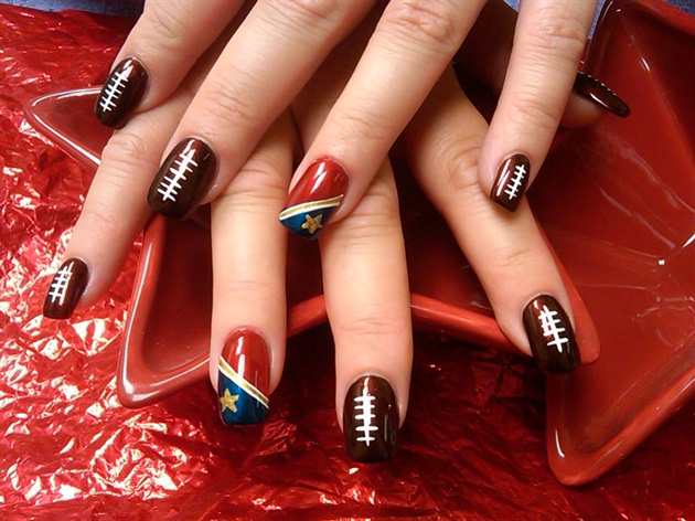 2. New England Patriots Nail Designs - wide 1