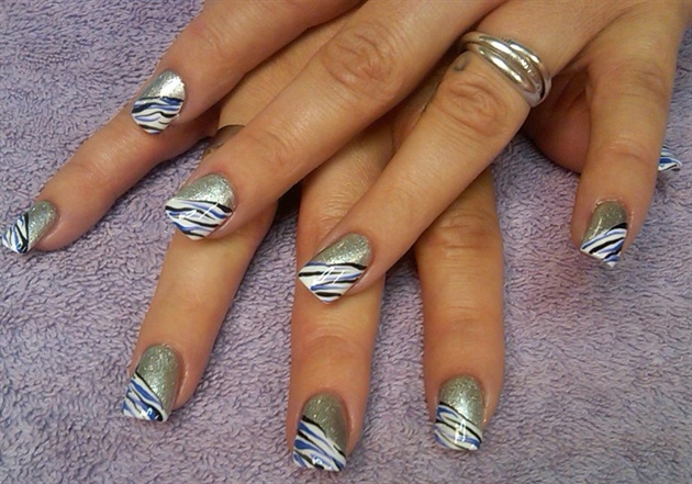  silver blue french  zebra