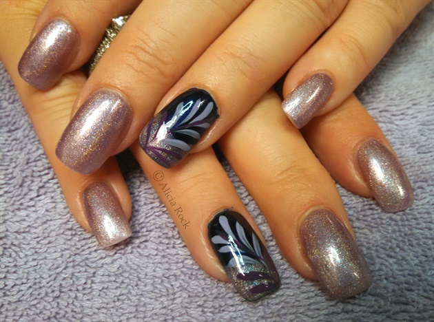 White and Purple Fall Nail Design - wide 1