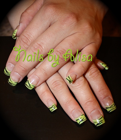 green glitter zebra