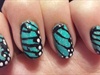 Sparkling butterfly nails