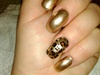 gold nails with leopard print