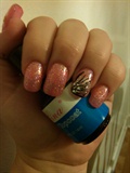 Pink nails with nail art
