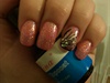 Pink nails with nail art
