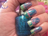 OPI - Turquoise Shatter with colorfull