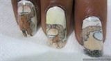 Comic strips nail design with water