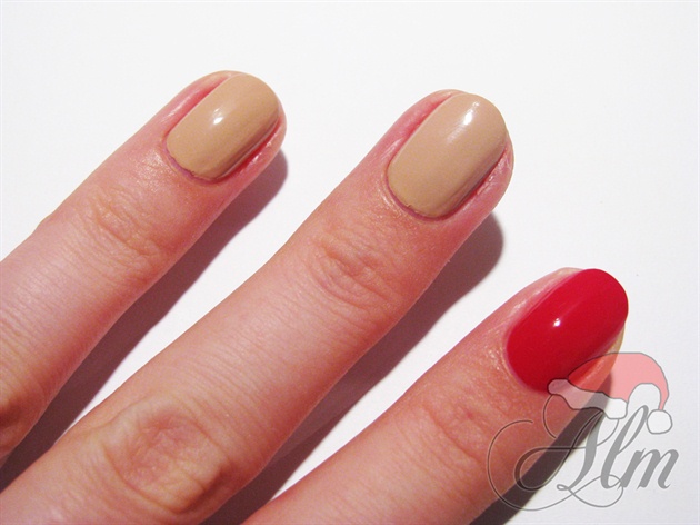 Paint Your nails on red and nude color ^^