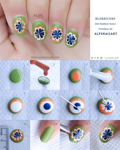 Blobbicure Dry Marble Nails @alpsnailart by alpsnailart
