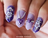 3D Jewelry Valentines Nails @alpsnailart