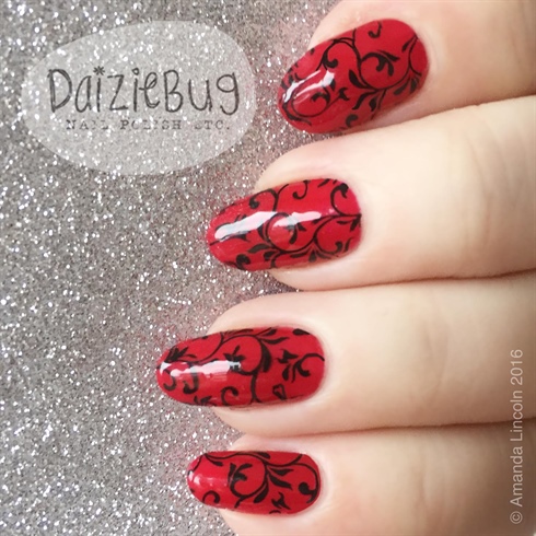 Red Swirl Nails