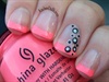 Neon French tips with Polka Dots