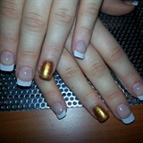 white tips with gold accent