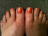 Orange &amp; dots toes