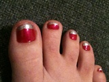 Fuchia with Silver French Toes