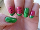 Watermelon nails