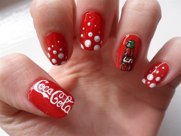 Coca Cola nails