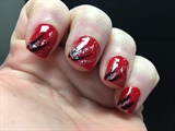 Red With Black And Sparkle Swishes