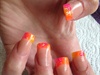Pink Orange Yellow Nails