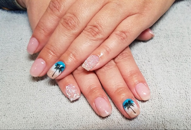 Vacation Nails With Bling
