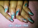 2 color glitters with dots