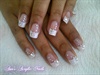 White tips with glitters and stones