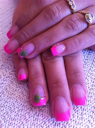 pink french acrylic