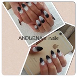 Black#white#nails#ombre#l