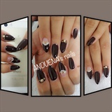 Dark#brown#stone#nails 💅