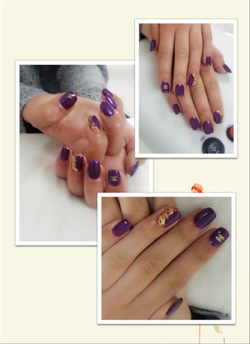 Dark#purple#gold#chanel#💅