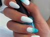 White#nails#ombre#tirkiz