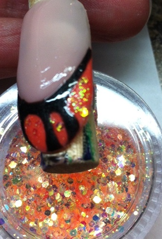 Add glitter to dispersion layer or use glitter gel in the colored spares. Cure for 2 minutes