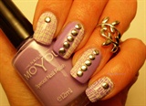 Lavender and White with Silver studs 