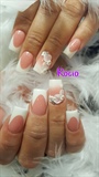 Pink&amp;white Acrylic With 3D Nail Art 