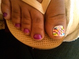 white toe with designs