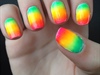 Neon Ombr&#233; Nails 