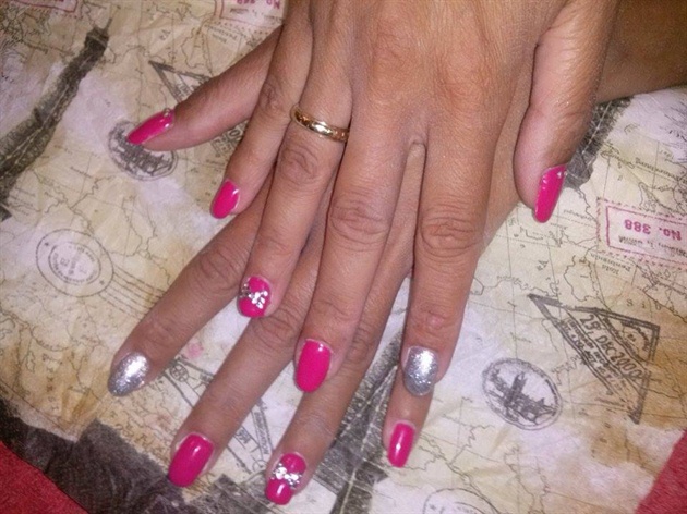 pink and silver shellac