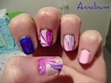 Blue and pink marbling