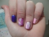 pink and blue marbling