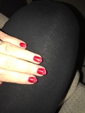 Dark Red With Silver Glitter Tips
