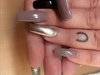 Chrome Under Nails Nude Gel And Black