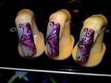 Pink and purple nail art design