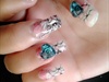 arcylic nail design with acessories