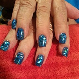 blue encapsulated glitter