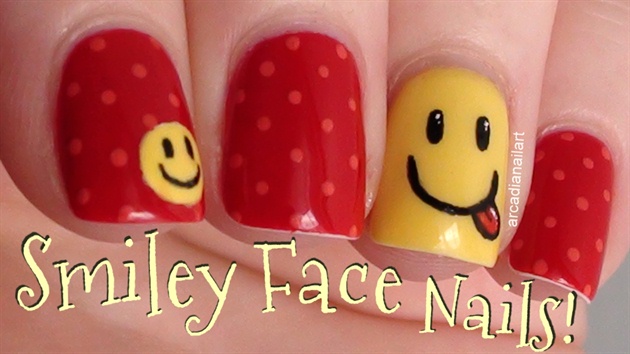 Smiley Face Nail Art!
