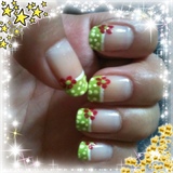 French nails with flower