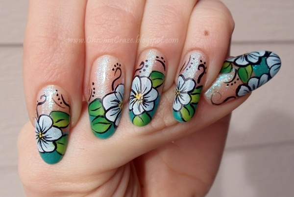 One-Stroke Flowers over French