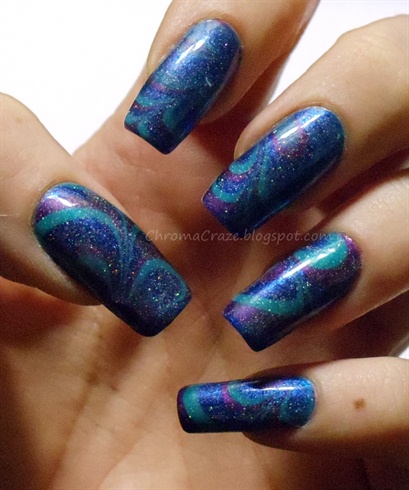 Holographic Blue Water Marble